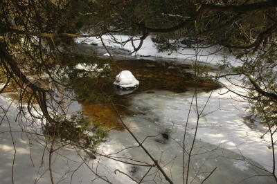 partly frozen river